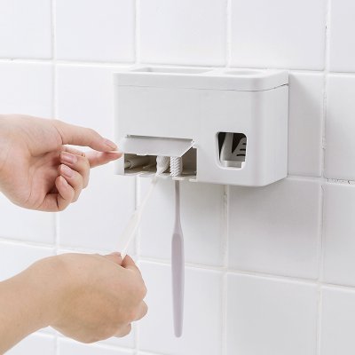 【無痕壁掛】自動擠牙膏器 - 浴室收納架 商品圖片 2