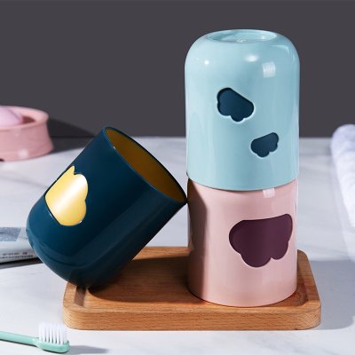 【雲朵造型】雙色漱口杯 - 浪漫情侶洗漱 商品圖片 2