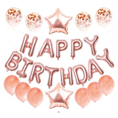 【派對裝飾】18寸星星亮片生日氣球套裝 - HAPPY BIRTHDAY字母氣球 商品圖片 2