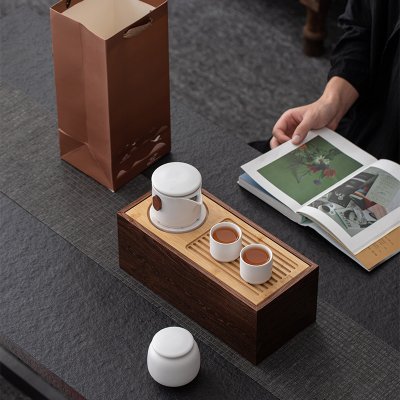 【山水旅行茶壺】套裝組合-陶瓷茶具茶盤罐 商品圖片 5