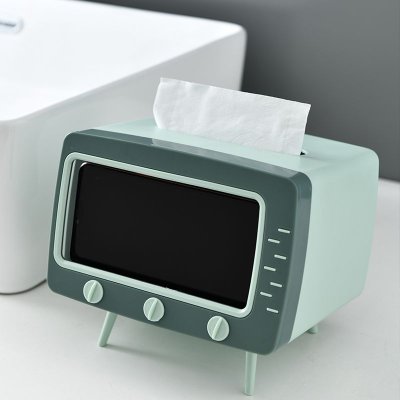 【電視機造型】面紙盒 - 多功能手機支架 商品圖片 1