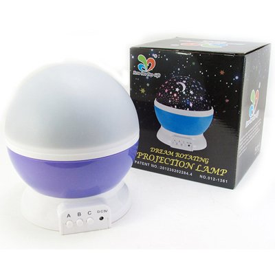 【LED星空】旋轉投射燈 - 七彩星星月亮投影