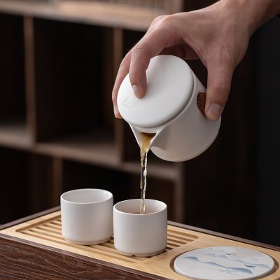 【山水旅行茶壺】套裝組合-陶瓷茶具茶盤罐 商品圖片 4