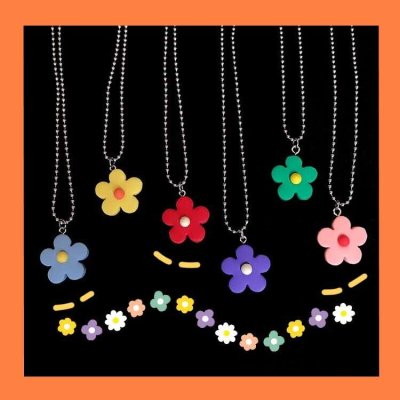 【精緻花朵】糖果色鎖骨鍊-甜美氣質項鍊