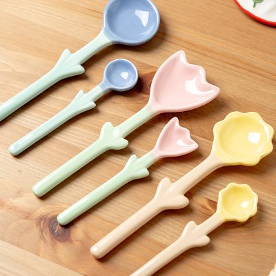 【立體花朵】INS風質感陶瓷匙 - 咖啡甜點多功能湯匙 商品圖片 2