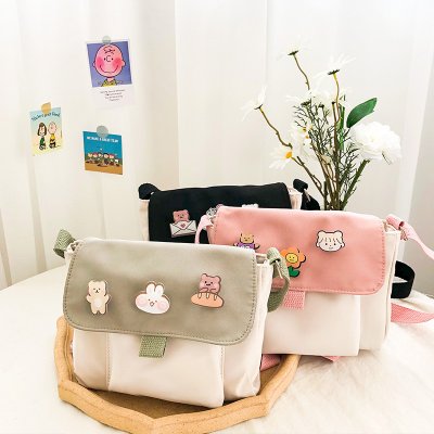 【小清新】帆布斜背包-文藝簡約學生包 商品圖片 2