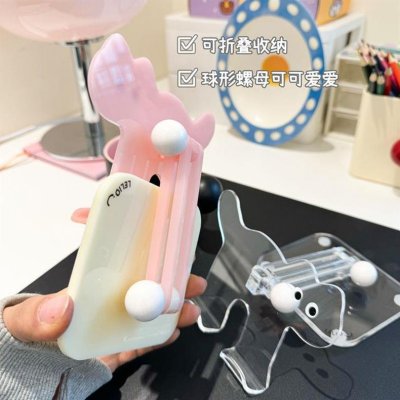 【桌面追劇神器】貓咪手機平板支架 - 可愛摺疊懶人架 商品圖片 3