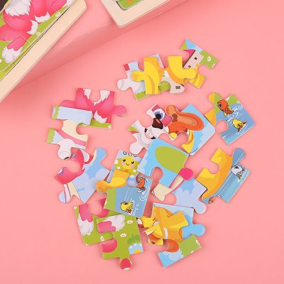 【木質拼圖】可愛動物圖案 - 兒童益智玩具 (9片) 商品圖片 2
