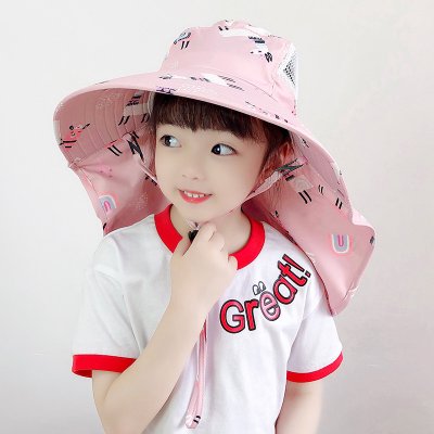 【動物圖案】兒童遮陽帽 - 披肩式透氣帽 商品圖片 1