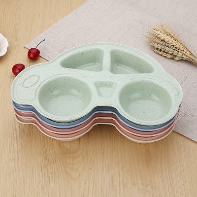 【環保小麥材質】汽車造型兒童餐盤 - 3格分隔防摔餐具 商品圖片 2