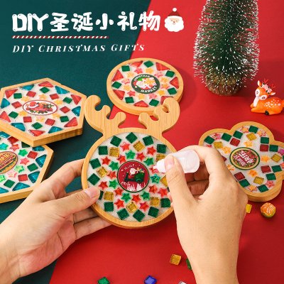 DIY馬賽克竹製杯墊材料包 創意手作親子活動 團體教學必備 商品圖片 2