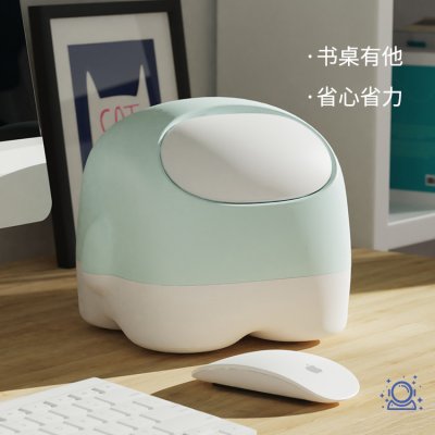 【太空人造型】雙層桌面垃圾桶 - 按壓式彈蓋設計 商品圖片 1