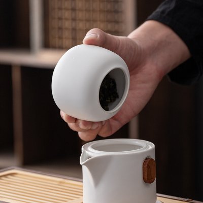 【山水旅行茶壺】套裝組合-陶瓷茶具茶盤罐 商品圖片 3