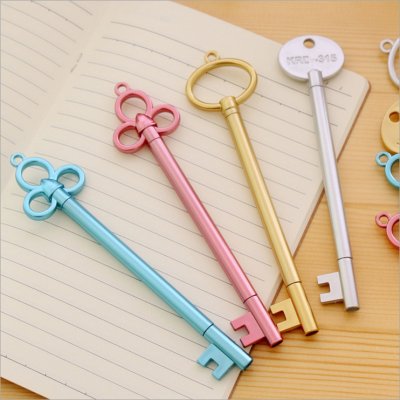 【復古質感】金屬鑰匙造型原子筆 - 創意文具收藏禮品