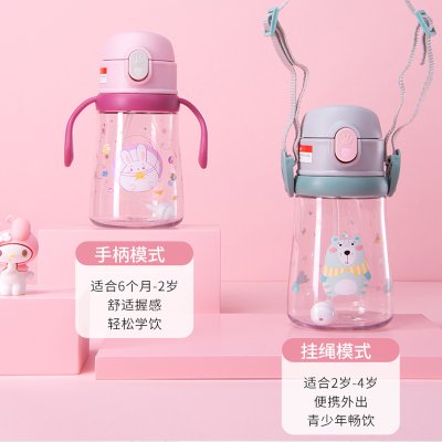 【一杯兩用杯】學習水杯-350ml重力球背帶吸管杯 商品圖片 3