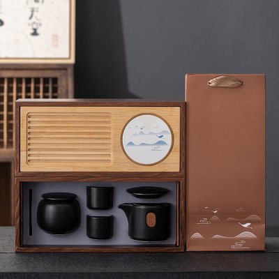 【山水旅行茶壺】套裝組合-陶瓷茶具茶盤罐 商品圖片 7