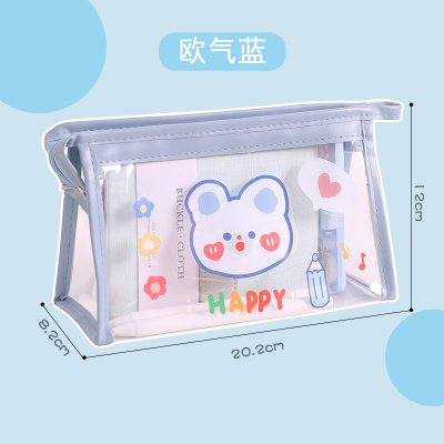 【簡約實用】大容量透明三角筆袋 - 多功能化妝文具收納袋 商品圖片 6