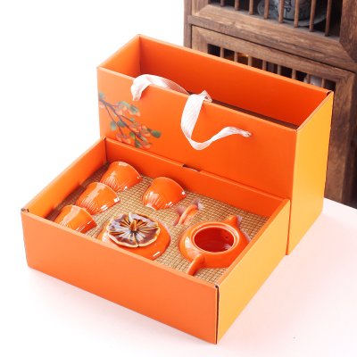 【吉祥送禮】柿子茶壺茶杯組－柿柿如意質感茶具禮盒 商品圖片 2