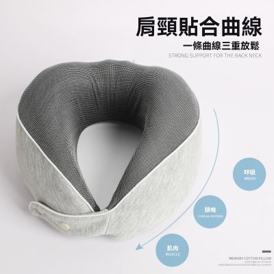 【記憶棉材質】人體工學U型護頸枕 - 旅行午睡神器 商品圖片 1