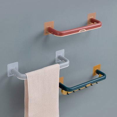 【可摺疊毛巾架】多功能架-黏貼雙桿壁掛架 商品圖片 2