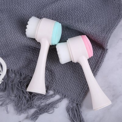 【雙面功能】矽膠洗臉按摩刷-溫和清潔美容工具