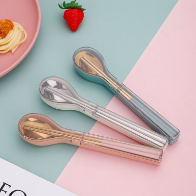 【304不鏽鋼】環保餐具2件組 - 旅行學生必備 商品圖片 3