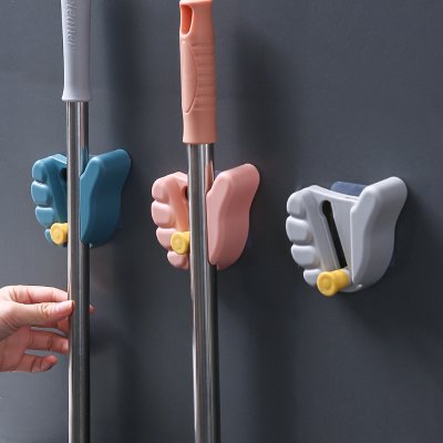 【拇指造型勾】拖把掛勾-廚房浴室掃具固定掛架