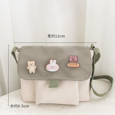 【小清新】帆布斜背包-文藝簡約學生包 商品圖片 6