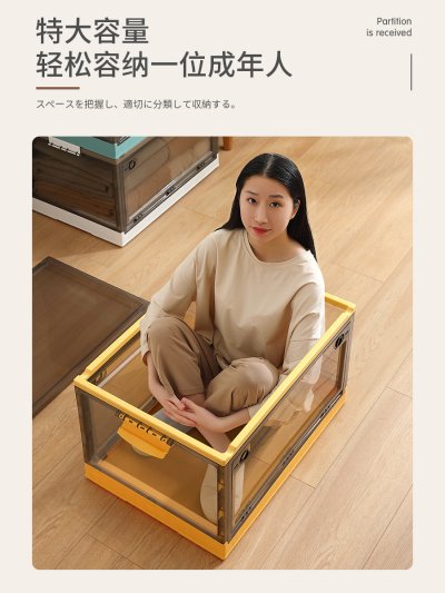 【特大號三開】收納箱 - 茶色滑輪摺疊箱 商品圖片 4