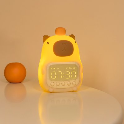 【療癒拍拍燈】卡皮巴拉矽膠鬧鐘小夜燈 商品圖片 6