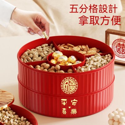 【麋鹿造型果盤】防塵蓋分隔盤-零食收納盒 商品圖片 2