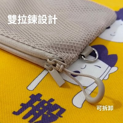 雙拉鍊網格收納袋 無印風旅行證件包｜耳機線材卡片零錢分層收納 S/M/L 商品圖片 1