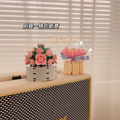 【創意樂高花】積木永生花-DIY滿天星玫瑰積木盆栽 商品圖片 2