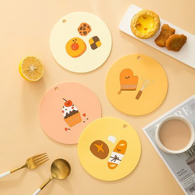 【食物造型隔熱墊】可愛防滑-矽膠杯墊碗墊