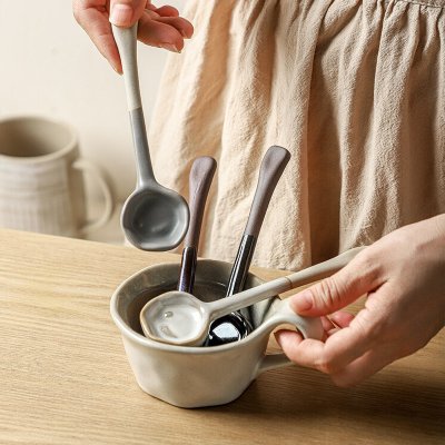 【復古陶瓷】咖啡攪拌棒 - 日式粗陶長柄湯匙 商品圖片 2