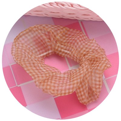 【格紋網紗】大腸髮圈-少女馬尾髮飾 商品圖片 5