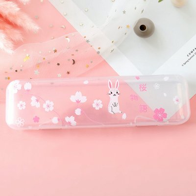 【萌兔造型】透明大容量鉛筆盒-學生文具收納 商品圖片 8