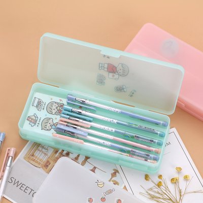 【雙層磨砂盒】透明鉛筆盒-簡約北歐風文具收納 商品圖片 3