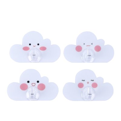 【表情雲朵】強力掛勾 - 可愛門後收納 (4個) 商品圖片 5