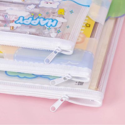 【粉嫩兔兔】網格大容量筆袋 - 多功能文具收納袋 商品圖片 4