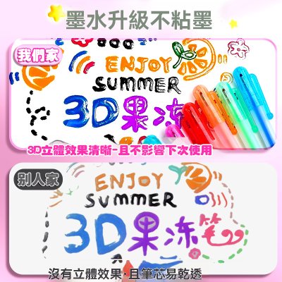 【3D立體果凍筆】創意文具-炫彩螢光塗鴉筆 商品圖片 1