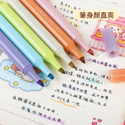 【莫蘭迪螢光筆】半糖色系-斜頭重點記號筆 商品圖片 2