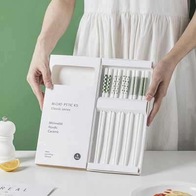 【小清新陶瓷筷】幾何圖案禮盒-環保便攜餐具