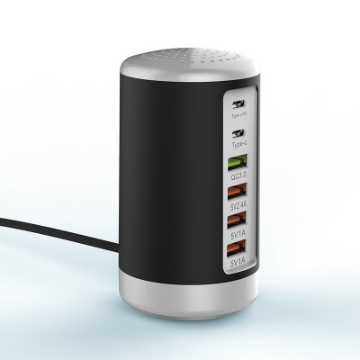 【6孔USB充電器】圓柱立式-多孔桌面手機充電插座 商品圖片 2