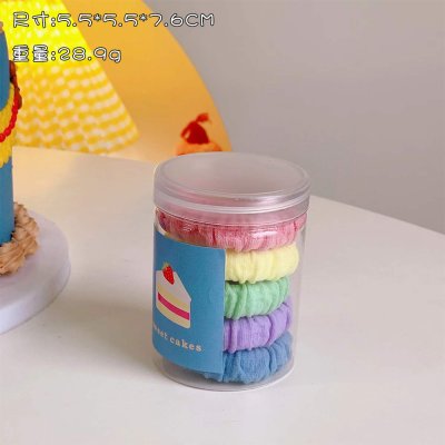 【馬卡龍髮圈】彈力曲奇髮圈-創意彩虹毛巾粗髮圈 商品圖片 6