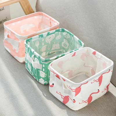 【棉麻布藝】清新提手桌面收納籃 - 多功能居家整理收納盒 商品圖片 4