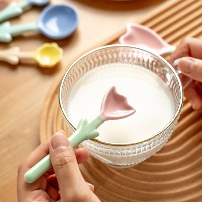 【立體花朵】INS風質感陶瓷匙 - 咖啡甜點多功能湯匙 商品圖片 5