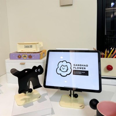【桌面追劇神器】貓咪手機平板支架 - 可愛摺疊懶人架 商品圖片 1