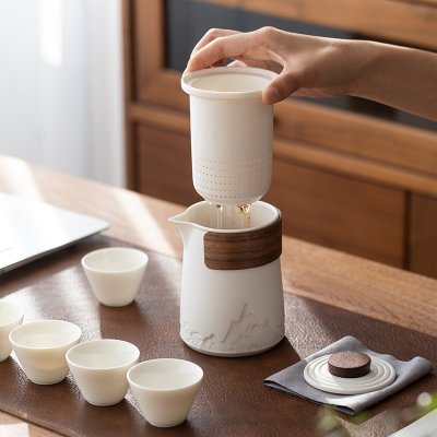 【簡約陶瓷茶具組】旅行便攜-隨身泡茶組 商品圖片 4