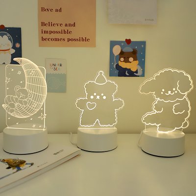 【可愛3D夜燈】氛圍小夜燈-壓克力床頭LED檯燈 商品圖片 2